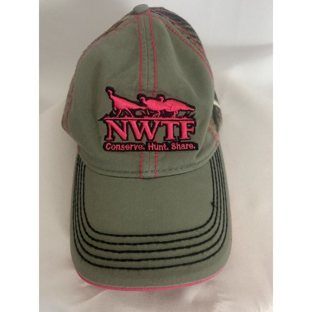 NWTF Women In The Outdoors Embroidered Pink Camo One Size Ball Cap Hat